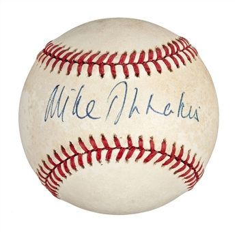 Mike Dukakis Signed American League Baseball (PSA/DNA)